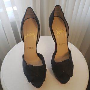 Christian Louboutin Black satin Volpi Pumps